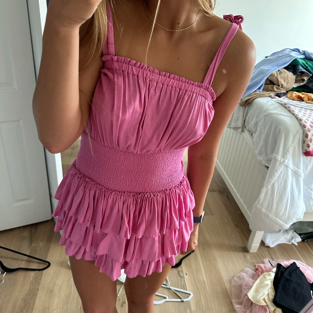 Pink flowy dress